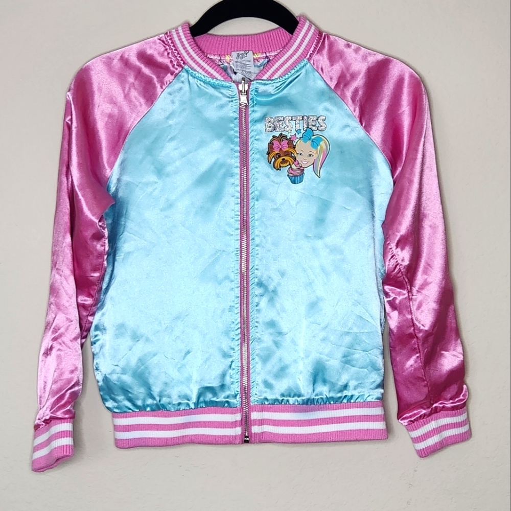 JoJo Siwa Blue & Pink Reversible Bomber Jacket | Girls Size M 10/12